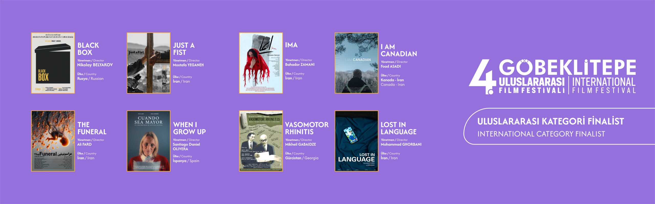 Uluslararası Kategori Finalist Filmler Açıklandı /  International Category Finalist Films Announced