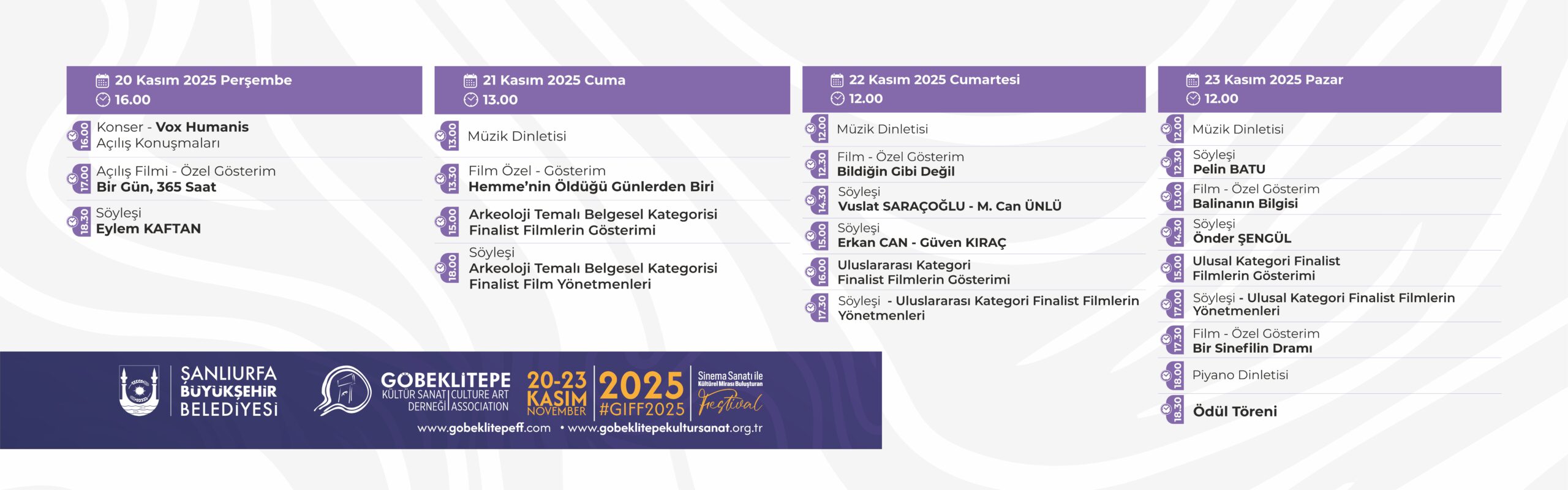4. Göbeklitepe Film Festival Programı